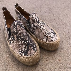 Vegan Snakeprint Platform Espadrilles